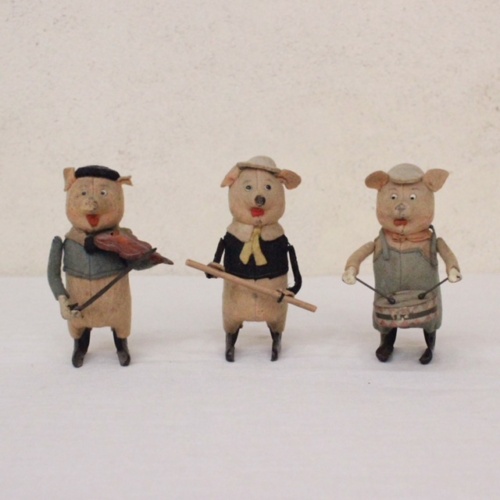 ドイツヴィンテージのSCHUCO社3匹の子ブタ人形