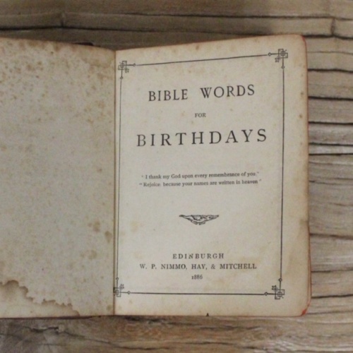 英国ヴィンテージの誕生日のための聖書のフレーズ集内表紙